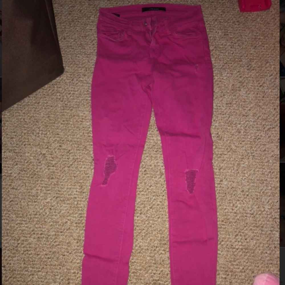 Pink skinny jeans